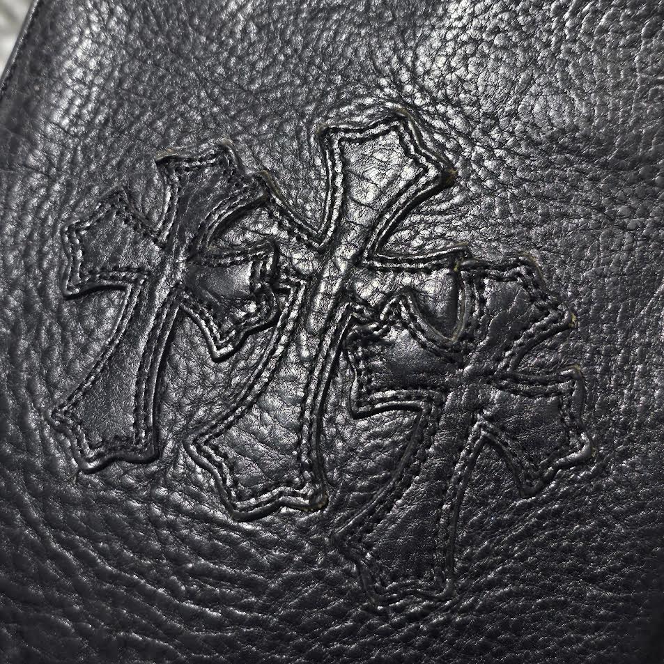CHROME HEARTS Square Pocket 3 Cemetery Cross Leather Patch Shoulder Bag クロムハーツ スクエアポケット 3セメタリークロス レザーパッチ ショルダーバッグ