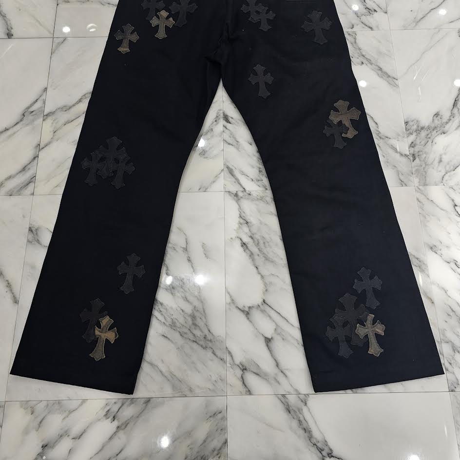 CHROME HEARTS CAMO Leather Cross Patch Chino Cotton Pants Size 36 クロムハーツ カモフラ レザークロスパッチ チノ コットンパンツ サイズ36