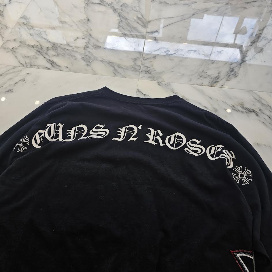 CHROME HEARTS × Guns N' Roses Cross Embroidery Long Sleeve Tee Size M クロムハーツ × ガンズアンドローゼス クロス刺繍 ロングスリーブTシャツ サイズM