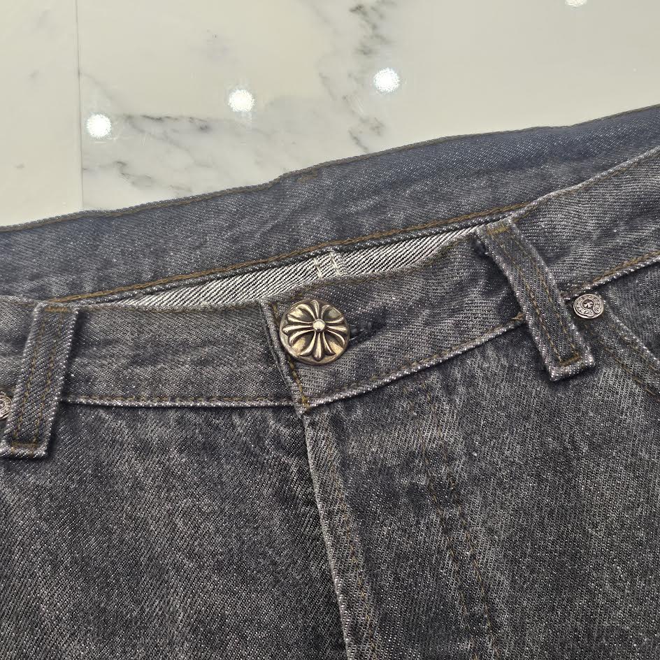 CHROME HEARTS × Levi's 501 VNTG Neon Green Leather Cross Patch Jeans Size 36 クロムハーツ × リーバイス 501 ヴィンテージ ネオングリーン レザークロスパッチ ジーンズ  デニムパンツ サイズ36