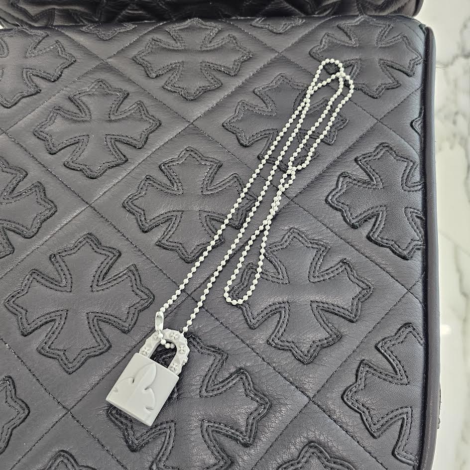 CHROME HEARTS 2023SS PADLOCK Flare Knee Silicon Rubber Necklace クロムハーツ パドロック フレアニー シリコンラバー ネックレス