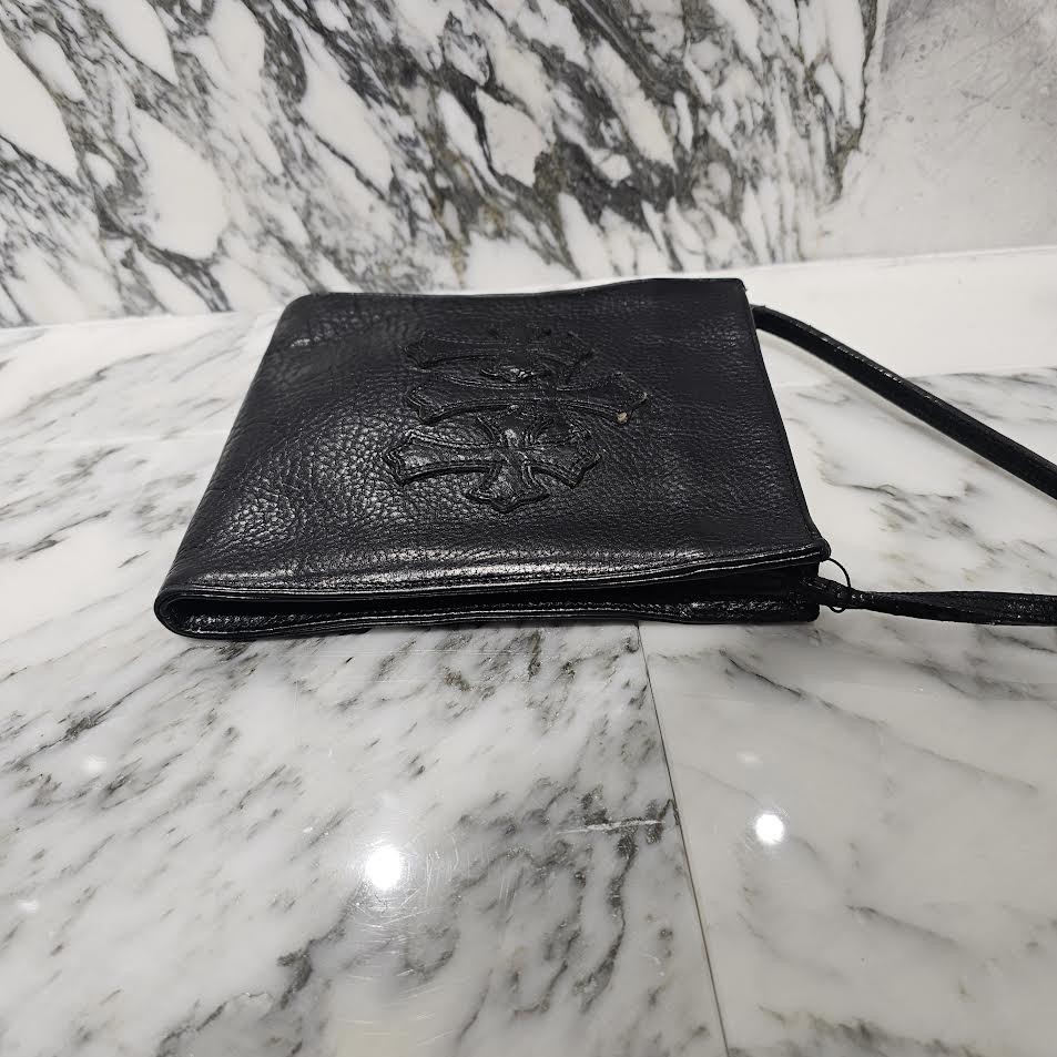 CHROME HEARTS Square Pocket 3 Cemetery Cross Leather Patch Shoulder Bag クロムハーツ スクエアポケット 3セメタリークロス レザーパッチ ショルダーバッグ