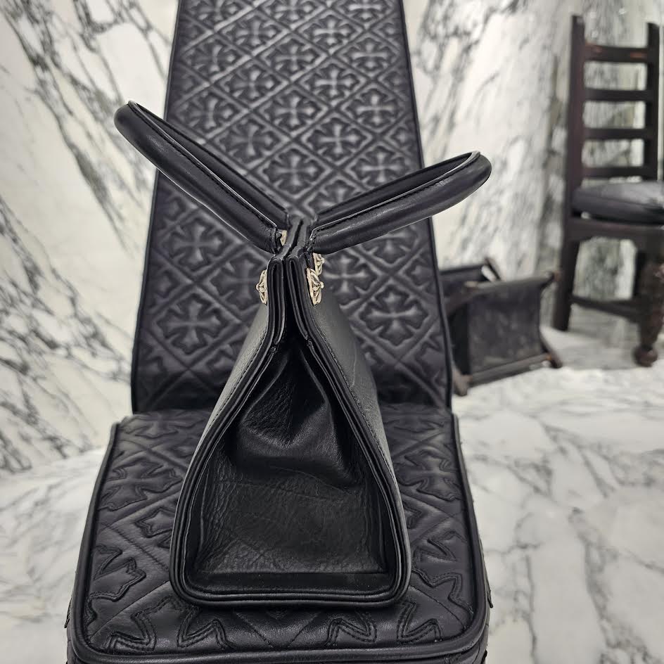 CHROME HEARTS DREW MINI BAG Cross Ball Leather Hand Bag クロムハーツ ドリュー ミニバッグ クロスボール レザーハンドバッグ