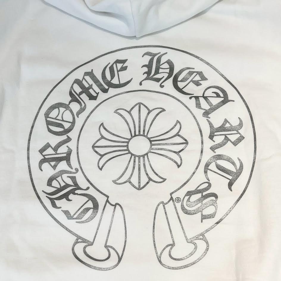 CHROME HEARTS MIAMI Limited Silver Glitter Horseshoe Pullover Hoodie Size L クロムハーツ マイアミ限定 シルバーグリッター ホースシュー プルオーバー フーディ サイズL
