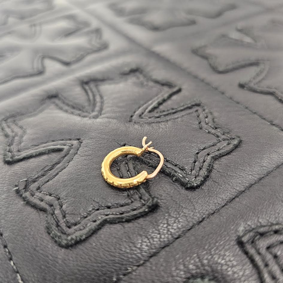 CHROME HEARTS 22K HOOP TFL SML GOLD Earrings クロムハーツ 22K フープ TFL スモール ゴールド ピアス