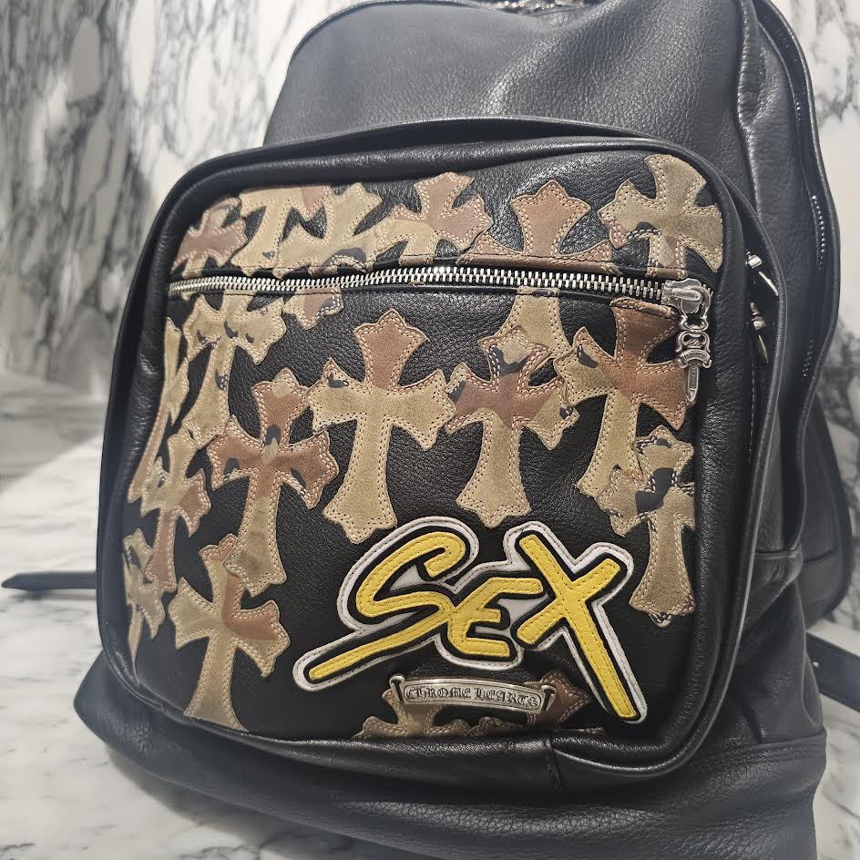 CHROME HEARTS × MATTY BOY SEVENTH GRADE SEX RECORDS Camo Leather Cross Patch Back Pack クロムハーツ × マッティボーイ セブンスグレード セックスレコード カモ レザークロスパッチ バックパック