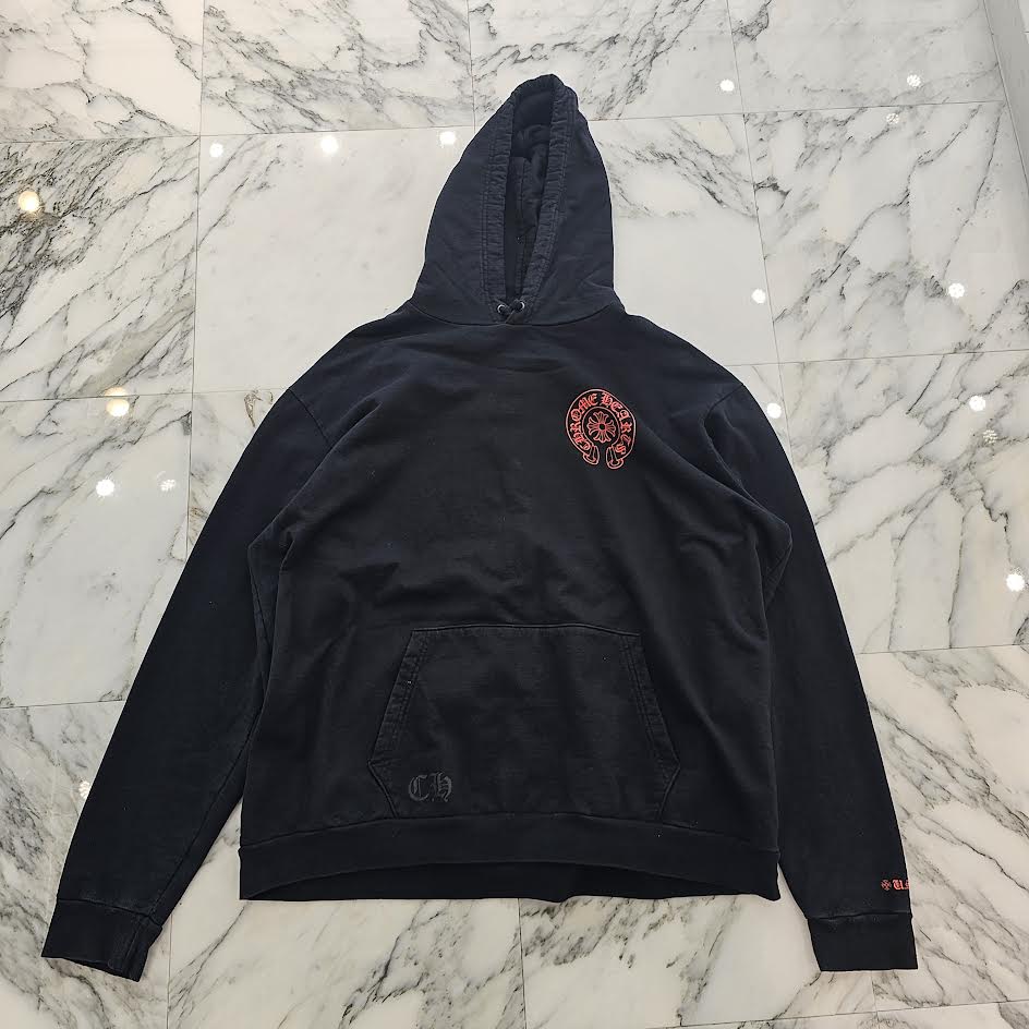 CHROME HEARTS ONLINE Limited Red Horseshoe Pullover Hoodie Size XXL クロムハーツ オンライン限定 レッド ホースシュー プルオーバー フーディ サイズXXL
