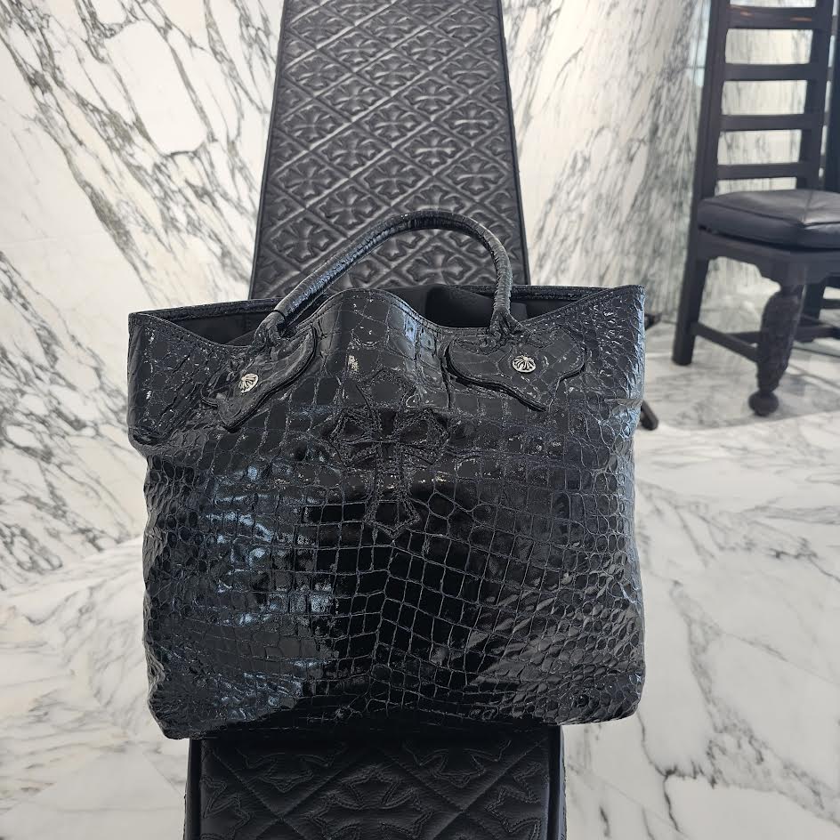 CHROME HEARTS FS Alligator Patent Leather Cross Patch Tote Bag クロムハーツ FS アリゲーター パテントレザー クロスパッチ トートバッグ