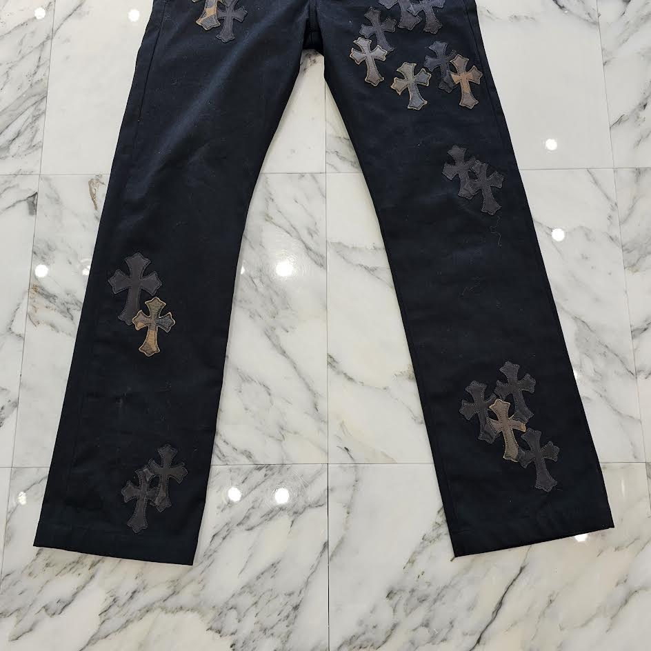 CHROME HEARTS Camouflage Cemetery Leather Cross Patch Chino Pants Size 28 クロムハーツ カモフラージュ セメタリー レザークロスパッチ チノパンツ サイズ28