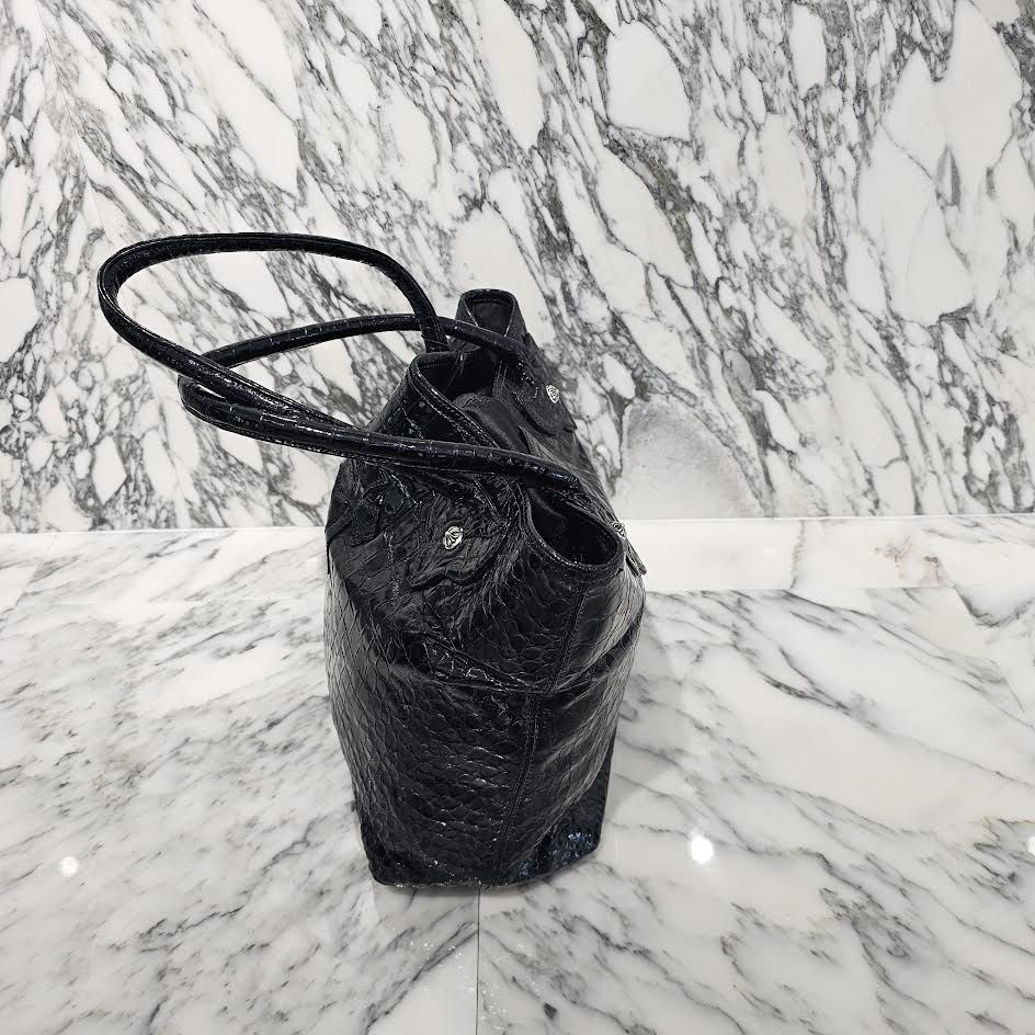 CHROME HEARTS FS Alligator Patent Leather Cross Patch Tote Bag クロムハーツ FS アリゲーター パテントレザー クロスパッチ トートバッグ