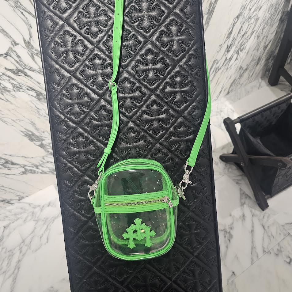 CHROME HEARTS TAKAMINI PVC 3 Cemetery Cross Patch Leather Shoulder Bag クロムハーツ タカミニ PVC 3セメタリークロスパッチ レザーショルダーバッグ