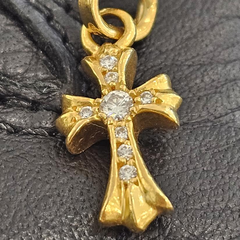 CHROME HEARTS 22K Baby Fat Charm Pave Diamond クロムハーツ 22K ベビーファット チャーム パヴェダイヤ