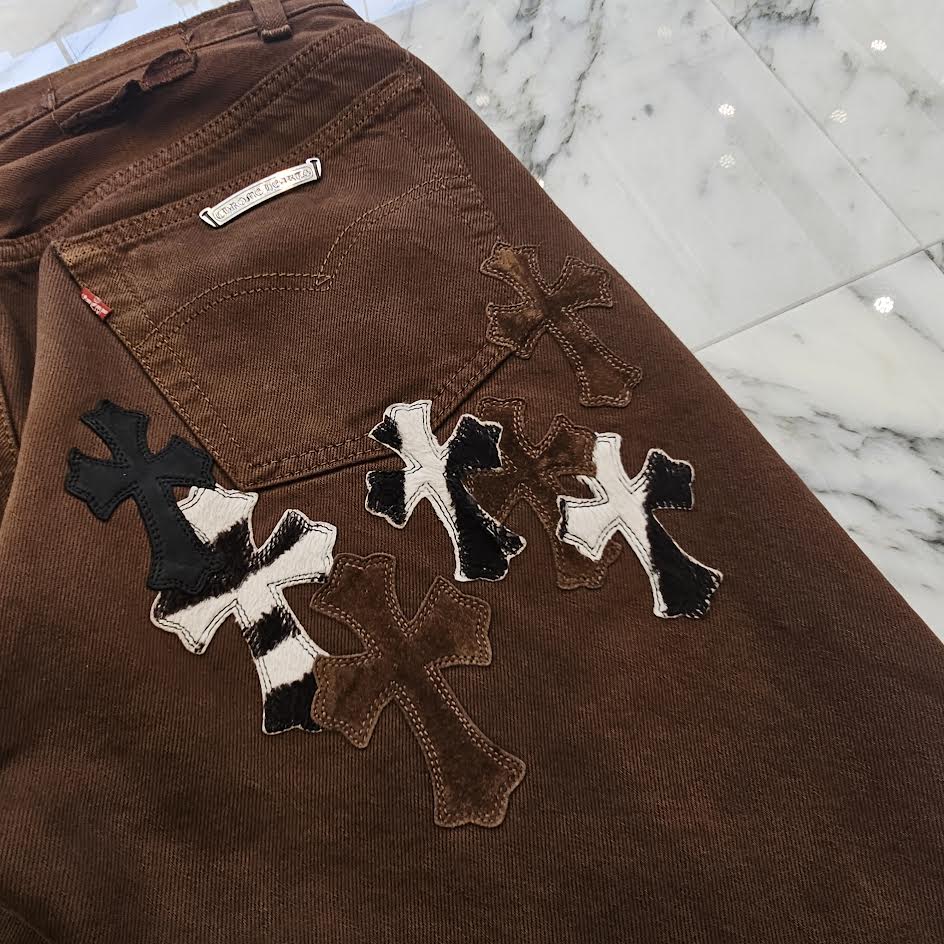 CHROME HEARTS × Levi's Body VNTG Harako Blend Leather Cross Patch Cotton Denim Pants Size 31 クロムハーツ × リーバイス ボディ ハラコブレンド レザークロスパッチ コットン デニムパンツ サイズ31