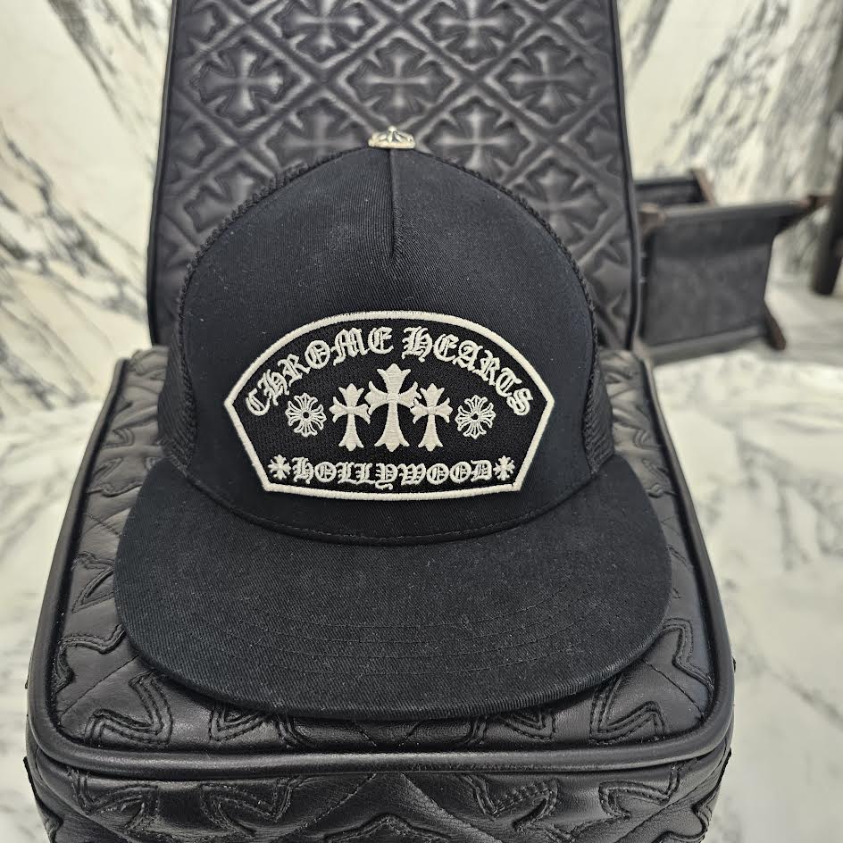 CHROME HEARTS Hollywood Limited King Taco 3 Cemetery Cross Patch Trucker Mesh Cap Size ONE SIZE（53-60）クロムハーツ ハリウッド限定 キングタコ 3セメタリークロスパッチ トラッカー メッシュキャップ サイズONE SIZE（53-60）