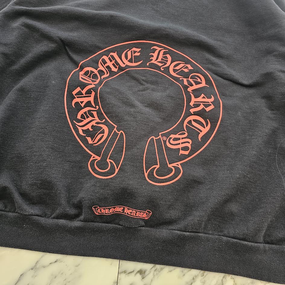 CHROME HEARTS ONLINE Limited Red Horseshoe Pullover Hoodie Size XXL クロムハーツ オンライン限定 レッド ホースシュー プルオーバー フーディ サイズXXL