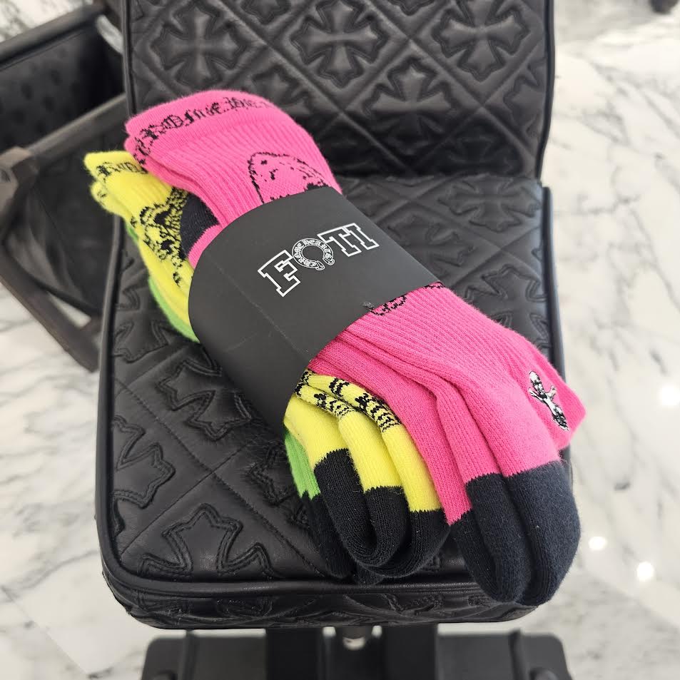 CHROME HEARTS FOTI Skull Embroidery Socks x3 Size JP（25-27）クロムハーツ フォティ スカル刺繍 ソックス 靴下 サイズ 日本サイズ(25-27）