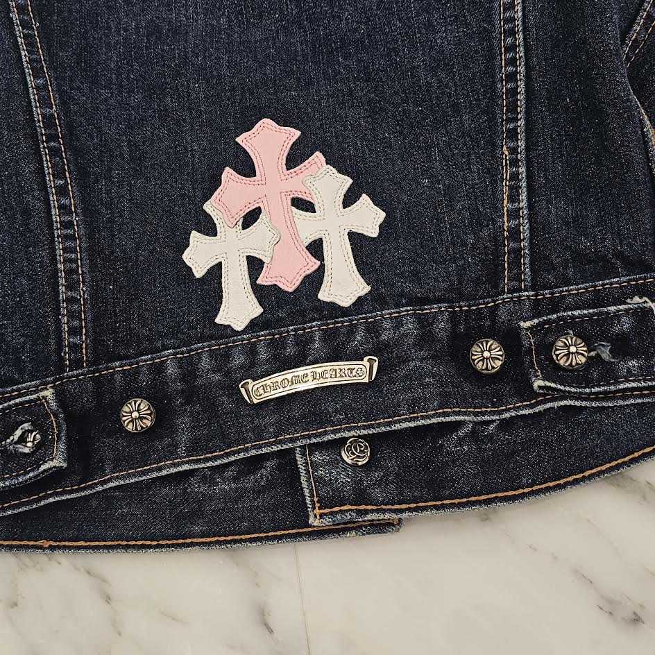 CHROME HEARTS Levi's Body Cemetery Cross Leather Patch Denim Jacket Size 8Y クロムハーツ リーバイスボディ セメタリークロス レザーパッチ デニムジャケット サイズ8Y