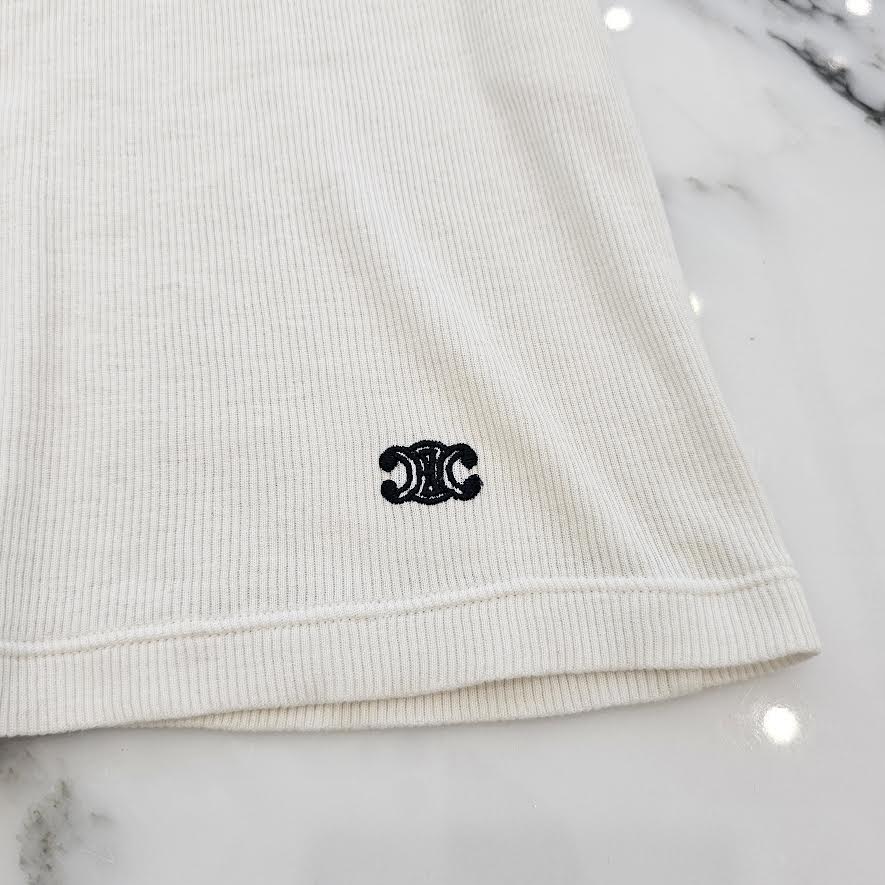 CELINE 2023SS Triomphe Embroidery Tank Top 2X365322T.01OB Size XS セリーヌ トリオンフ刺繍 タンクトップ サイズXS