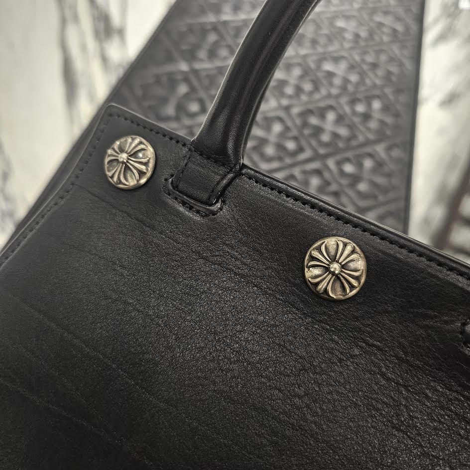 CHROME HEARTS DREW MINI BAG Cross Ball Leather Hand Bag クロムハーツ ドリュー ミニバッグ クロスボール レザーハンドバッグ