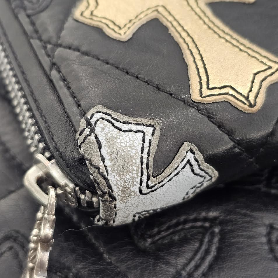CHROME HEARTS Multi Cemetery Cross Leather Patch Quilting Wallet クロムハーツ マルチ セメタリークロス レザーパッチ キルティング風 ウォレット