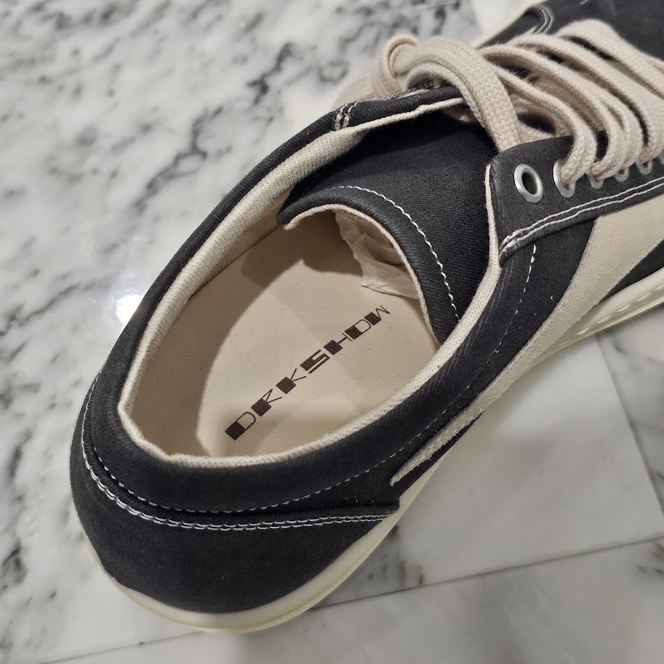 Rick Owens DRKSDW Vintage Sneaks "Dark Dust / Milk" DU01D1803 Size 42 リックオウェンス ダークシャドウ ヴィンテージスニーカー "ダークダスト/ミルク" サイズ42