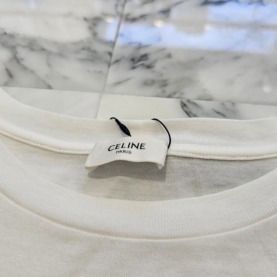 CELINE 2023SS Triomphe Embroidery Loose Fit Tee 2X04I1671Q.01OB Size L セリーヌ トリオンフ刺繍 ルーズフィット Tシャツ サイズL
