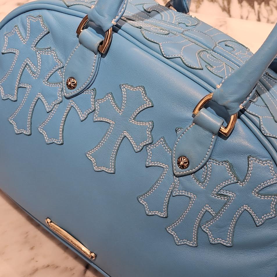 CHROME HEARTS Tiny GYM Cemetery Cross Patch Hand Bag クロムハーツ タイニージム セメタリークロスパッチ ハンドバッグ ジムバッグ