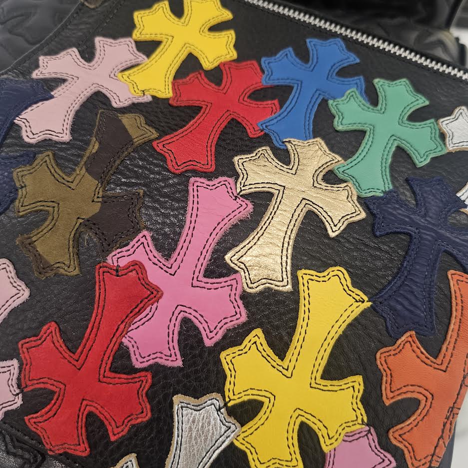 CHROME HEARTS Multi Color Leather Cross Patch Wave Wallet クロムハーツ マルチカラー レザークロスパッチ ウェーブウォレット