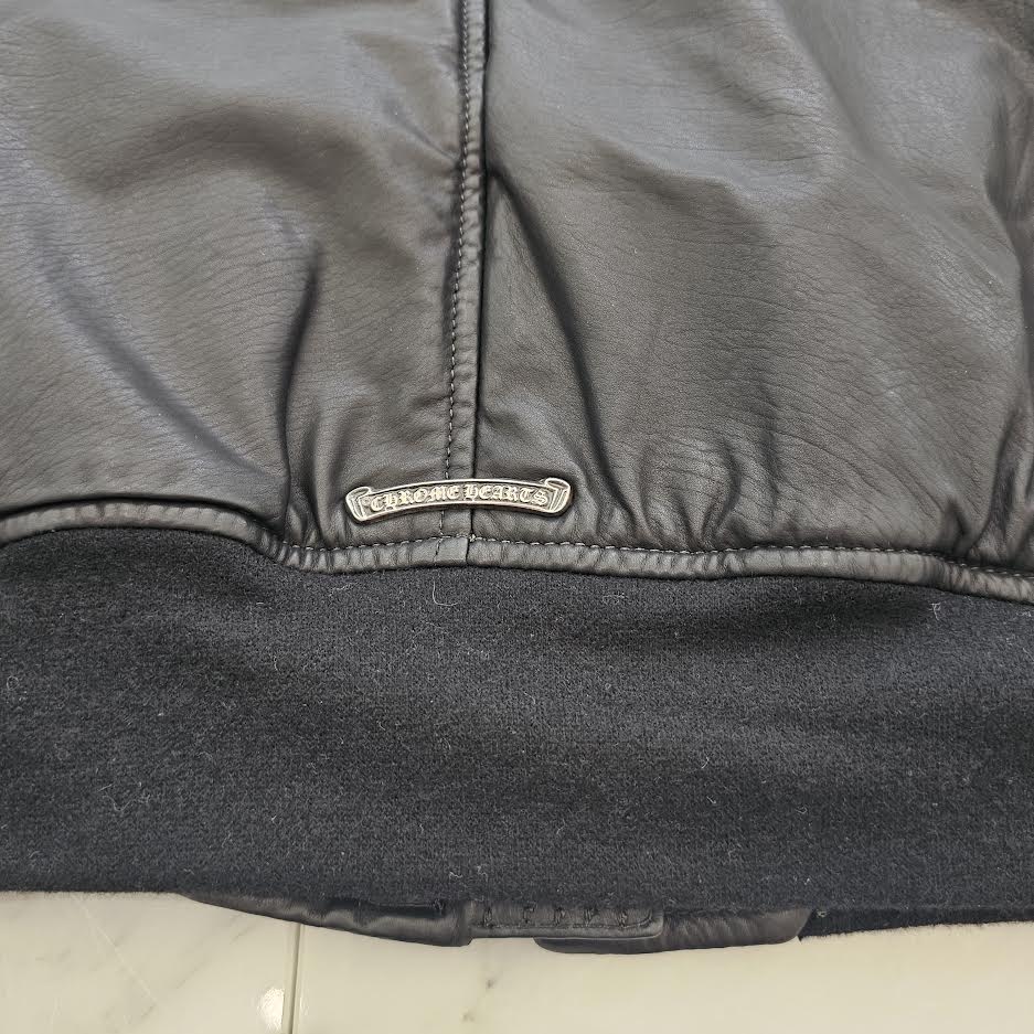 CHROME HEARTS Tokyo Limited Dagger Zip Soft Leather MA-1 Jacket Size M クロムハーツ 東京限定 ダガージップ ソフトレザー MA-1 ジャケット サイズM