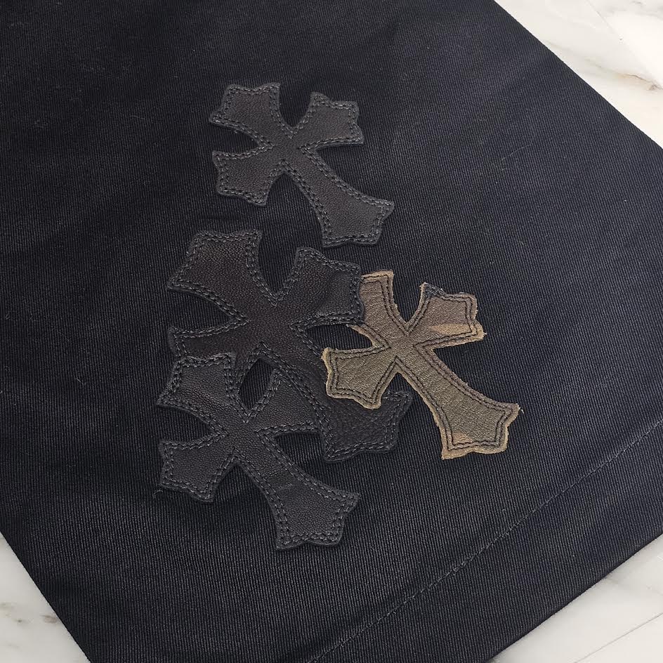 CHROME HEARTS CAMO Leather Cross Patch Chino Cotton Pants Size 36 クロムハーツ カモフラ レザークロスパッチ チノ コットンパンツ サイズ36