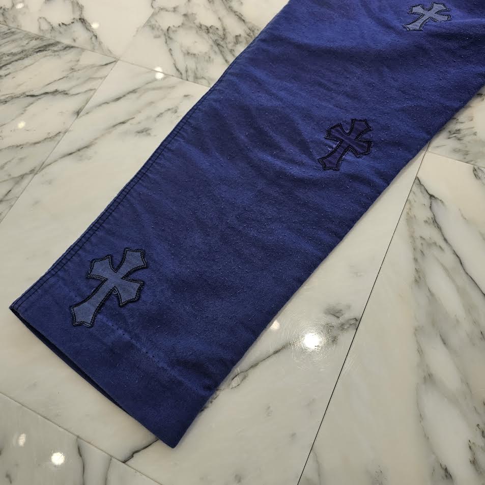 CHROME HEARTS VNTG Cross Quilting Patch French Work Pants Size 33 クロムハ―ツ ヴィンテージ クロスキルティングパッチ フレンチワーク パンツ サイズ33