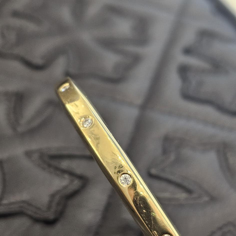 Tiffany＆Co. 18K YG Rock Bangle With Brilliant Diamond Size L 70185415 ティファニー 18K イエローゴールド ロックバングル ウィズ ブリリアント ダイヤモンド サイズL