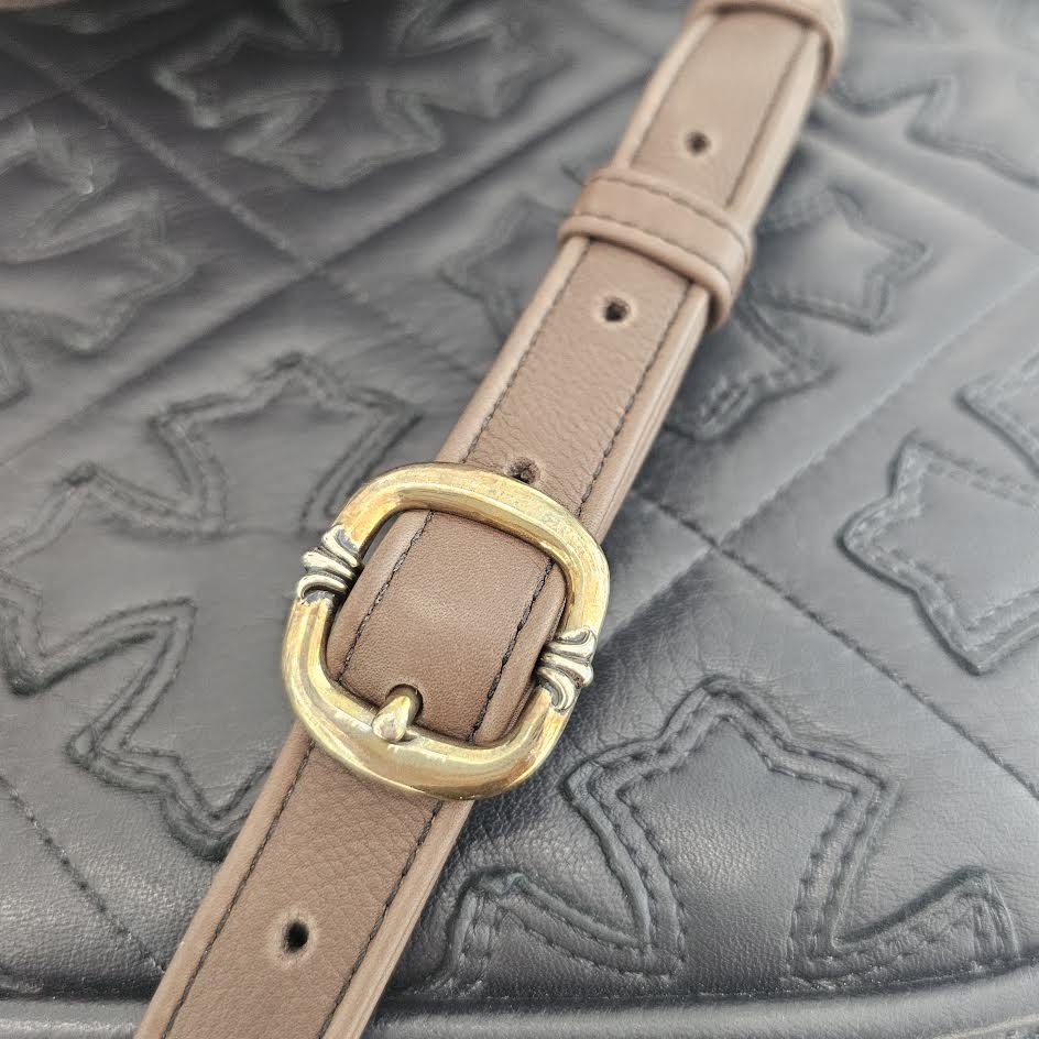 CHROME HEARTS TAKAMINI 3 Cemetery Cross Patch Leather Shoulder Bag クロムハーツ タカミニ 3セメタリー クロスパッチ レザー ショルダーバッグ