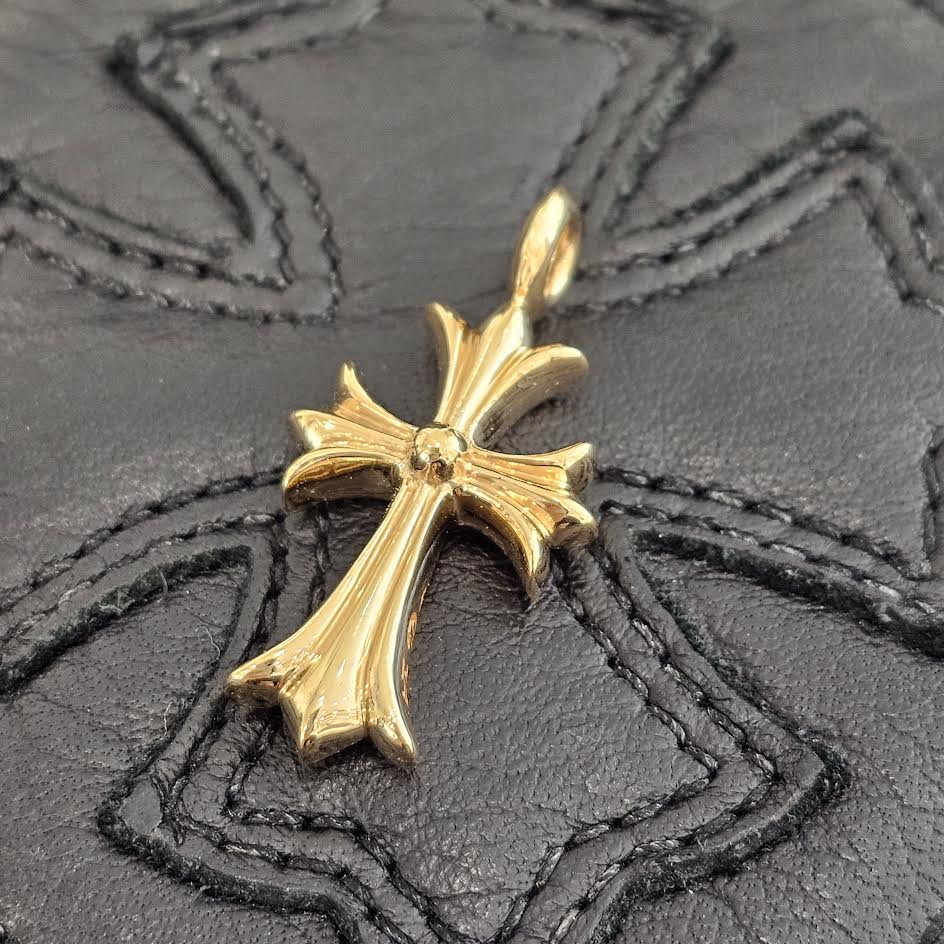 CHROME HEARTS 22K Tiny Fat Cross Pave Diamond Pendant Top クロムハーツ 22K タイニーファット クロス パヴェダイヤモンド ペンダントトップ