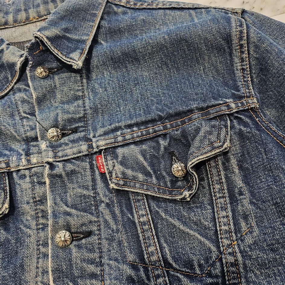 CHROME HEARTS × Levi's Body VNTG Cross Ball Denim Jacket Size S クロムハーツ × リーバイスボディ ヴィンテージ クロスボール デニムジャケット サイズS