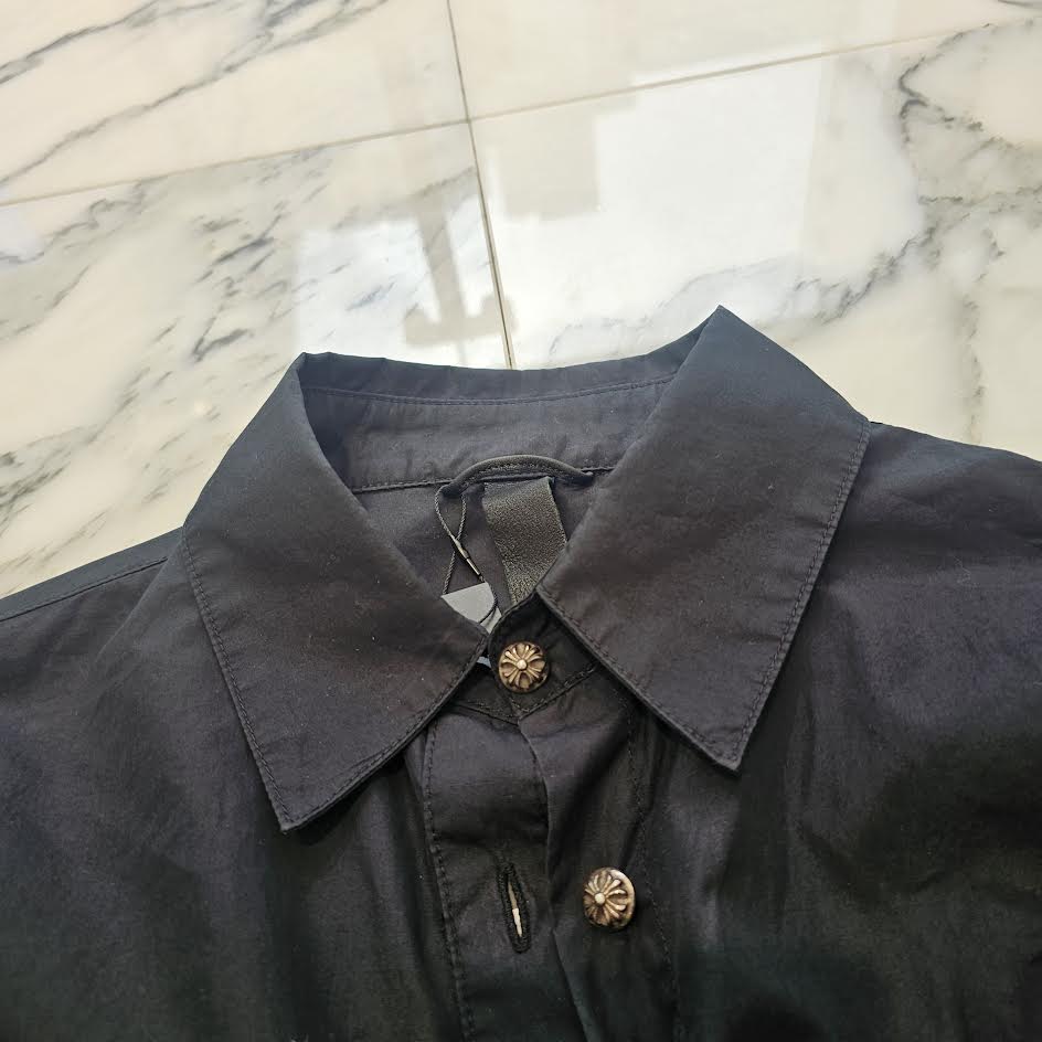 CHROME HEARTS YNOT Mahal Kita Cross Leather Patch Shirt Size S クロムハーツ ワイノット マハルキタ クロスレザーパッチ シャツ サイズS