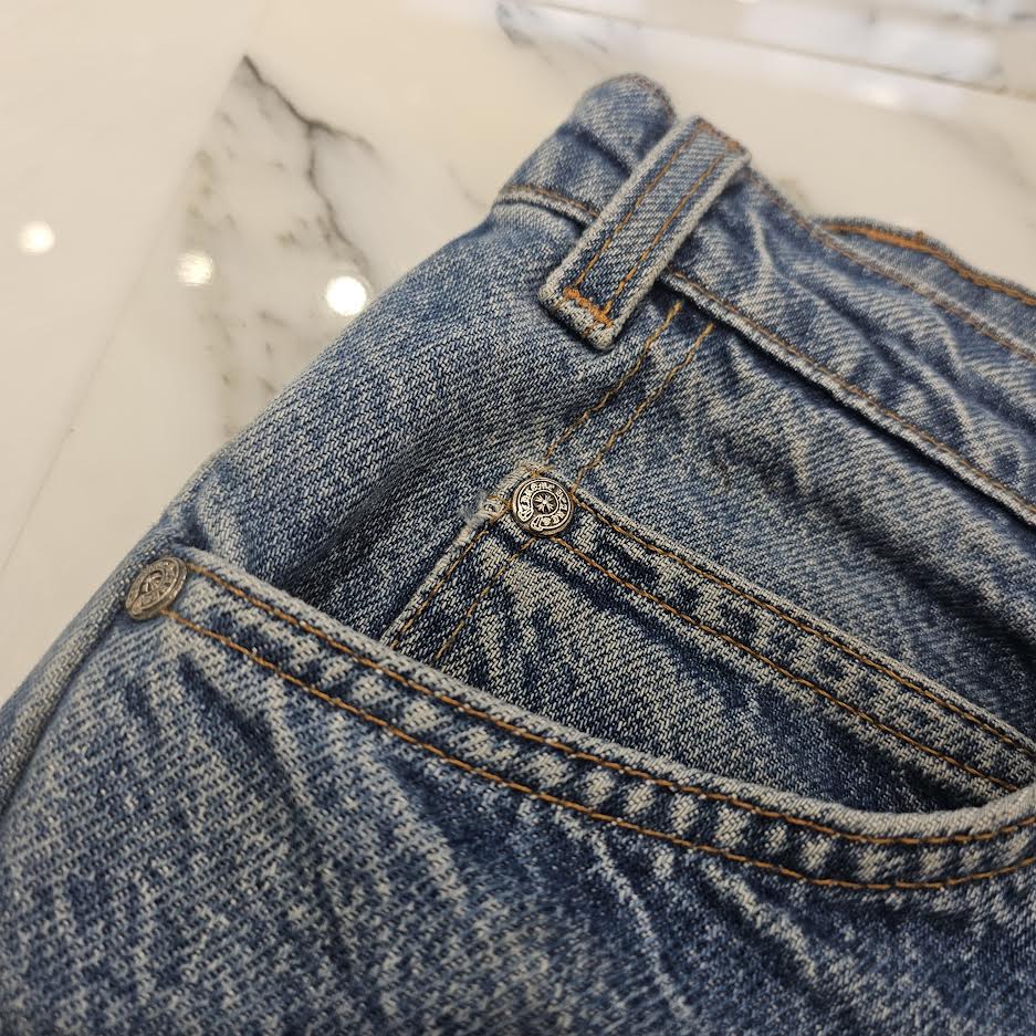CHROME HEARTS × Levi's 505 VNTG Cross Leather Patch Denim