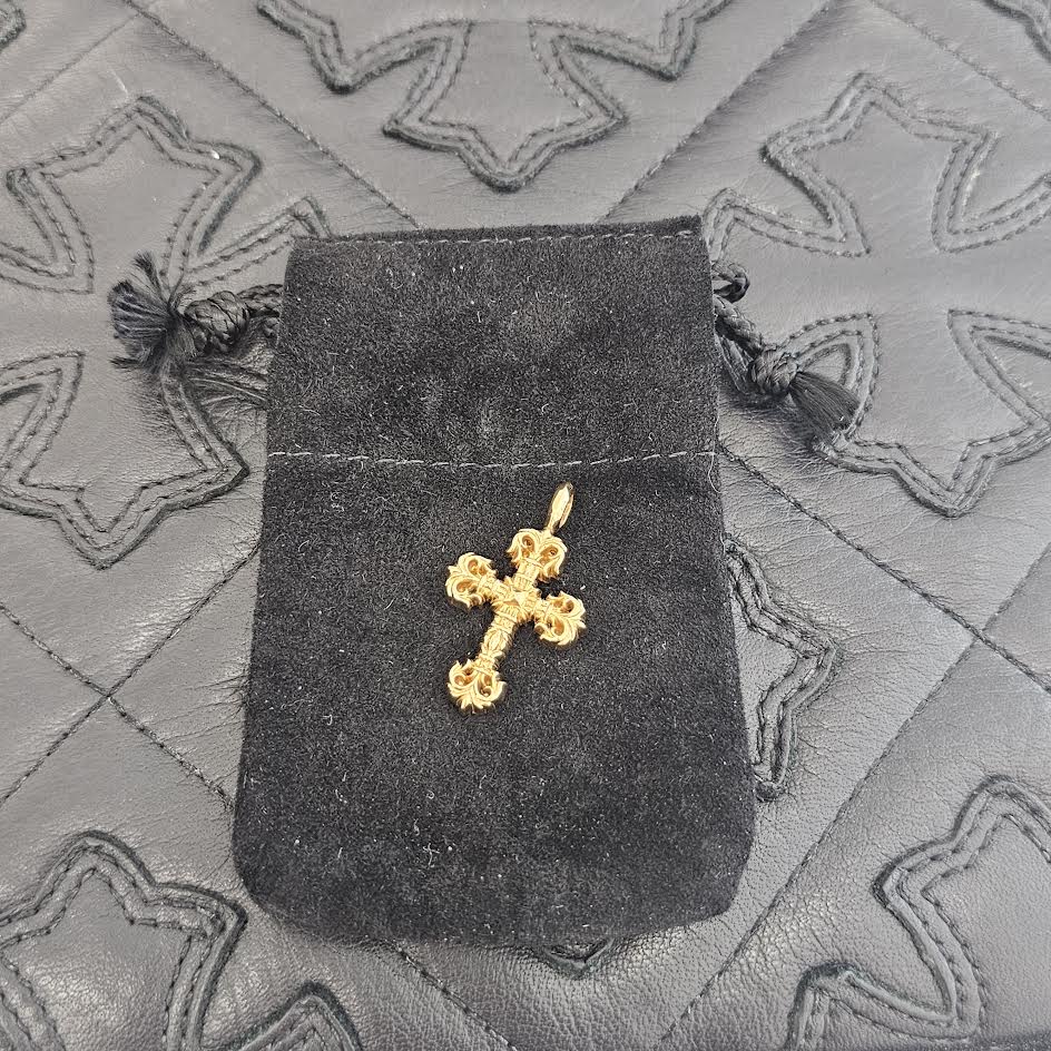 CHROME HEARTS 22K Tiny Filigree Cross Pendent Top クロムハーツ 22K タイニー フィリグリー ペンダント トップ