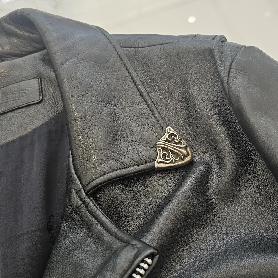 CHROME HEARTS JJ DEAN Dagger Zip Riders Leather Jacket Size L クロムハーツ JJディーン ダガー ジップ ライダース レザージャケット サイズL