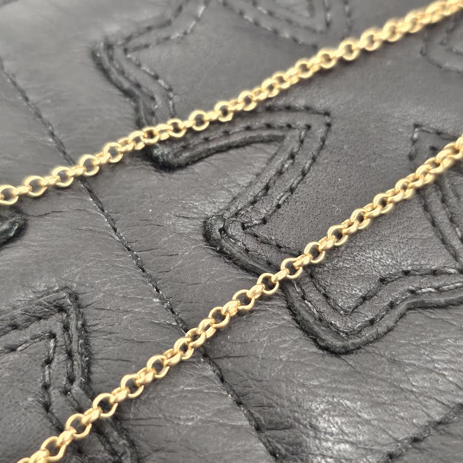 CHROME HEARTS 22K Scroll Label Logo Roll Chain Necklace クロムハーツ 22K スクロールラベルロゴ ロールチェーンネックレス