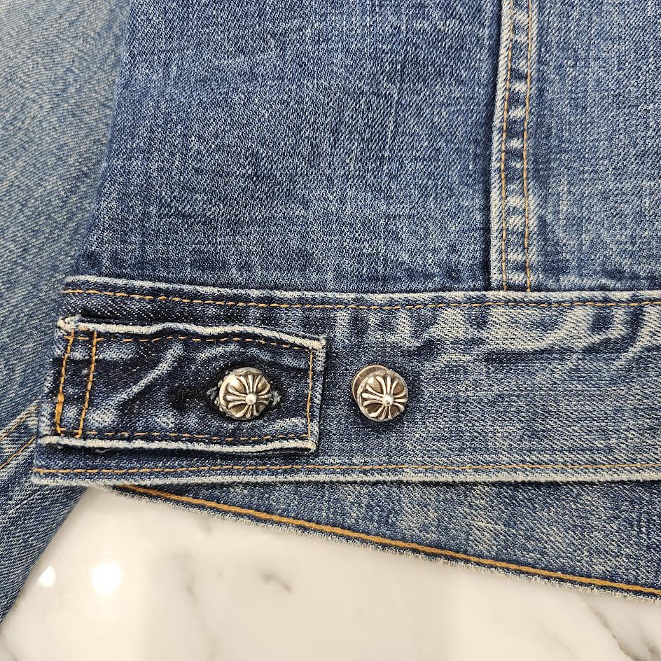 CHROME HEARTS × Levi's VNTG Leather Cross Patch Denim Jacket Size M クロムハーツ × リーバイス ヴィンテージ レザークロスパッチ デニムジャケット サイズM