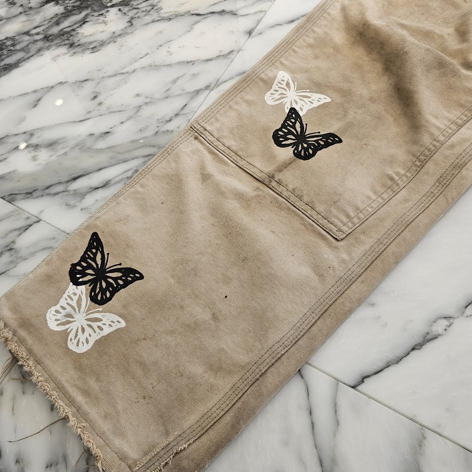 ABOUT DREAMS Butterfly Carhartt Body Pants Size W34 L32 アバウトドリームズ バタフライ カーハートボディ パンツ サイズW34×L32