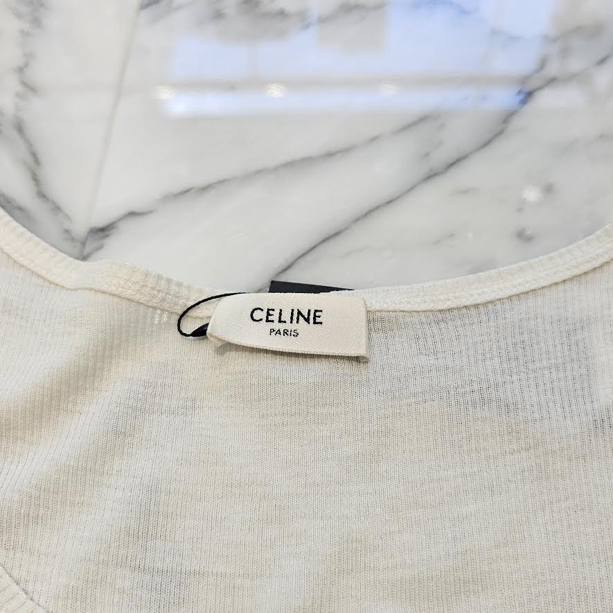 CELINE 2023SS Triomphe Embroidery Tank Top 2X365322T.01OB Size XS セリーヌ トリオンフ刺繍 タンクトップ サイズXS