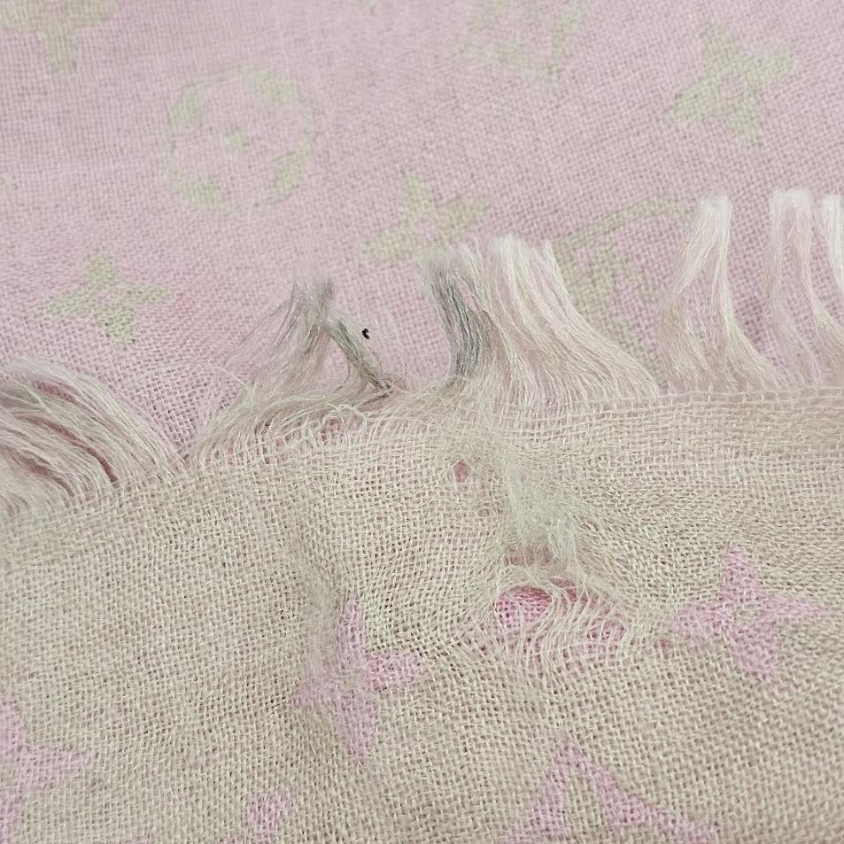 LOUIS VUITTON 2020AW Silk Blend Wool Monogram Stole ルイヴィトン シルク ブレンド ウール モノグラム ストール マフラー