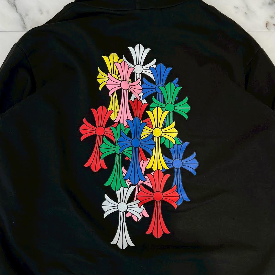 CHROME HEARTS 2021SS MLTCOL CEM CRS Pullover Hoodie Size M クロムハーツ マルチカラー セメタリークロス プルオーバー フーディ サイズM