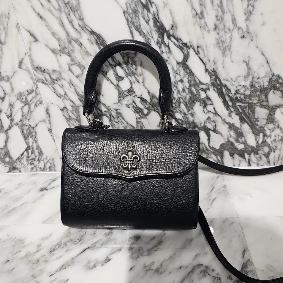 CHROME HEARTS DOG ADAMS BS FLARE Leather Shoulder Hand Bag クロムハーツ ドッグアダムズ BSフレア レザー ショルダー ハンドバッグ