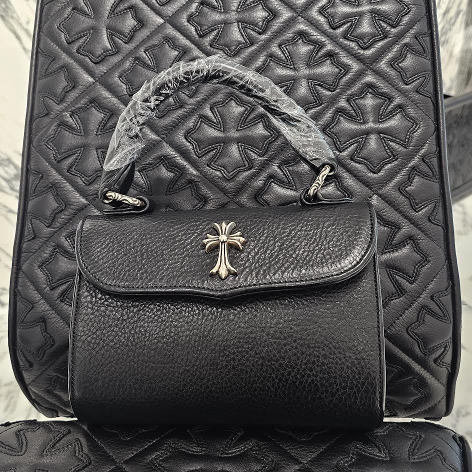 CHROME HEARTS DOG ADAMS BS FLARE Leather Shoulder Hand Bag クロムハーツ ドッグアダムズ BSフレア レザー ショルダー ハンドバッグ