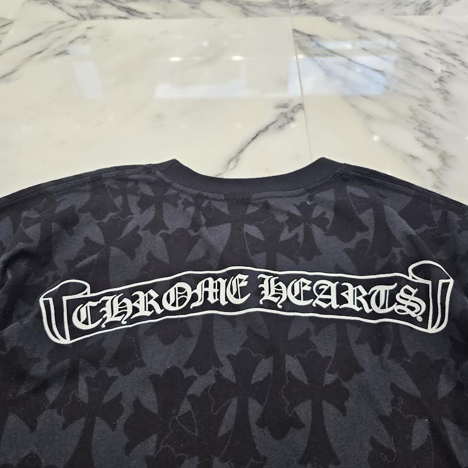 CHROME HEARTS 2024SS Graveyard Cemetery Cross Long Sleeve Tee Size L クロムハーツ グレイブヤード セメタリークロス ロングスリーブTシャツ 総柄 サイズL