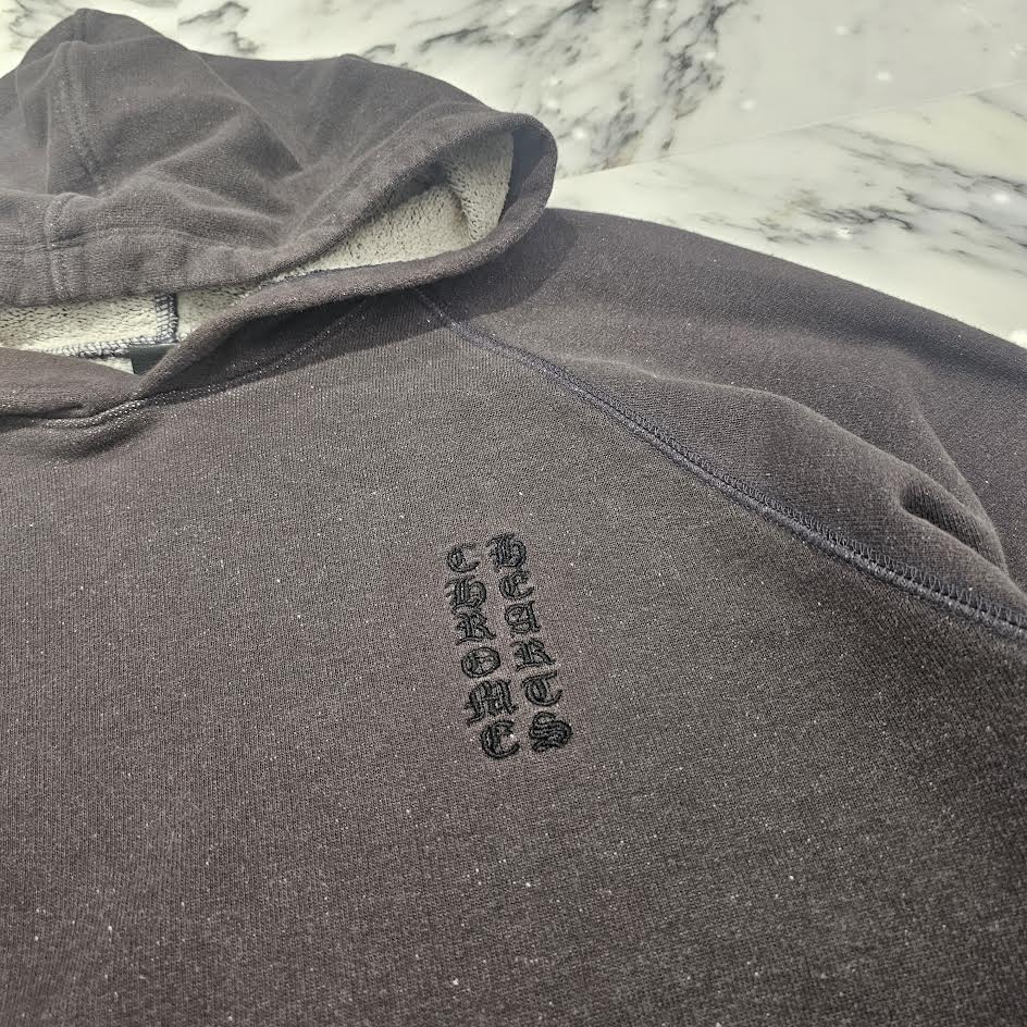 CHROME HEARTS Y NOT Vertical Logo Embroidery Pullover Hoodie Size M クロムハーツ ワイノット ヴァーティカルロゴ 刺繍 プルオーバー フーディ サイズM