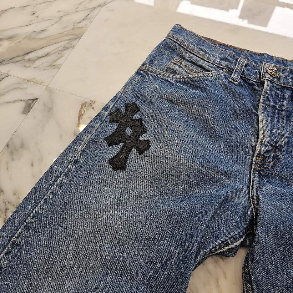 CHROME HEARTS × Levi's Body VNTG Cross Leather Patch Jeans Size 29 クロムハーツ × リーバイスボディ ヴィンテージ クロスレザーパッチ ジーンズ デニムパンツ サイズ29